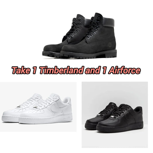 Black Timberland + Airforce 1