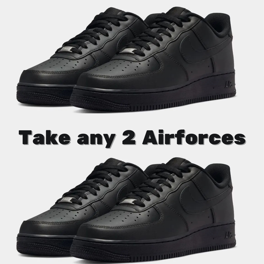 Black + Black Air Force 1
