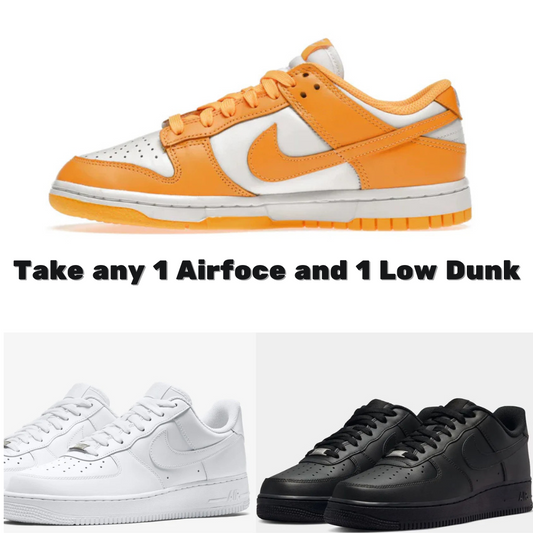 Low Dunk Laser Orange + Airforce 1