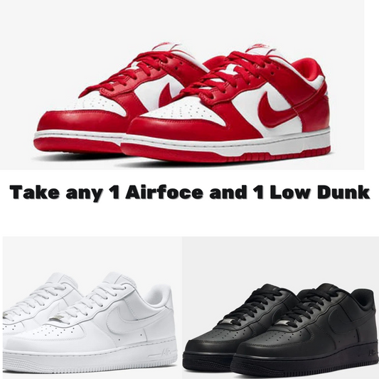 Low Dunk Red + Airforce 1
