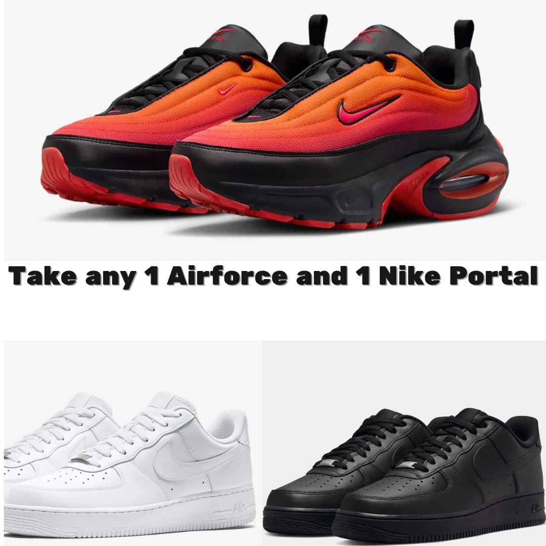 Nike Portal Red/Orange + Airforce 1