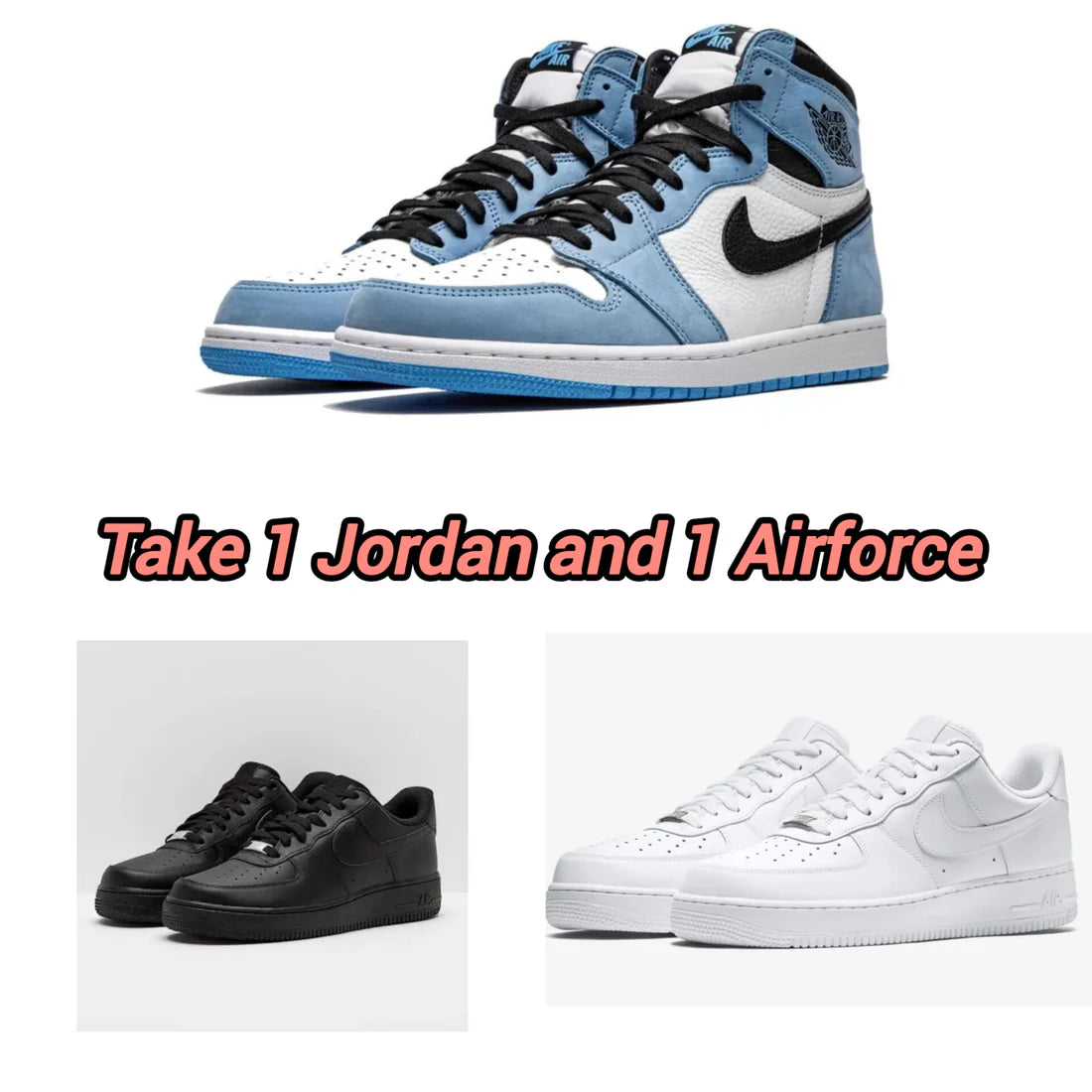 Jordan Blue + Airforce 1