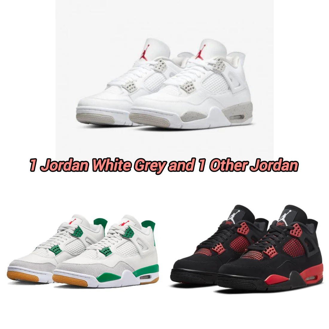 Jordan Gray/White + Jordan Green Black/Red