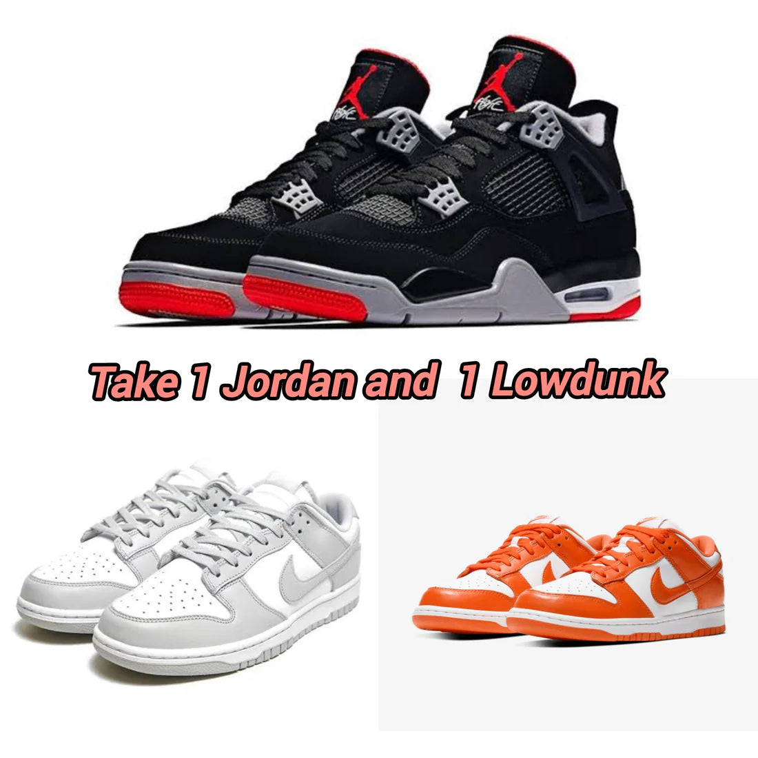 Jordan + Low Dunk Orange Grey