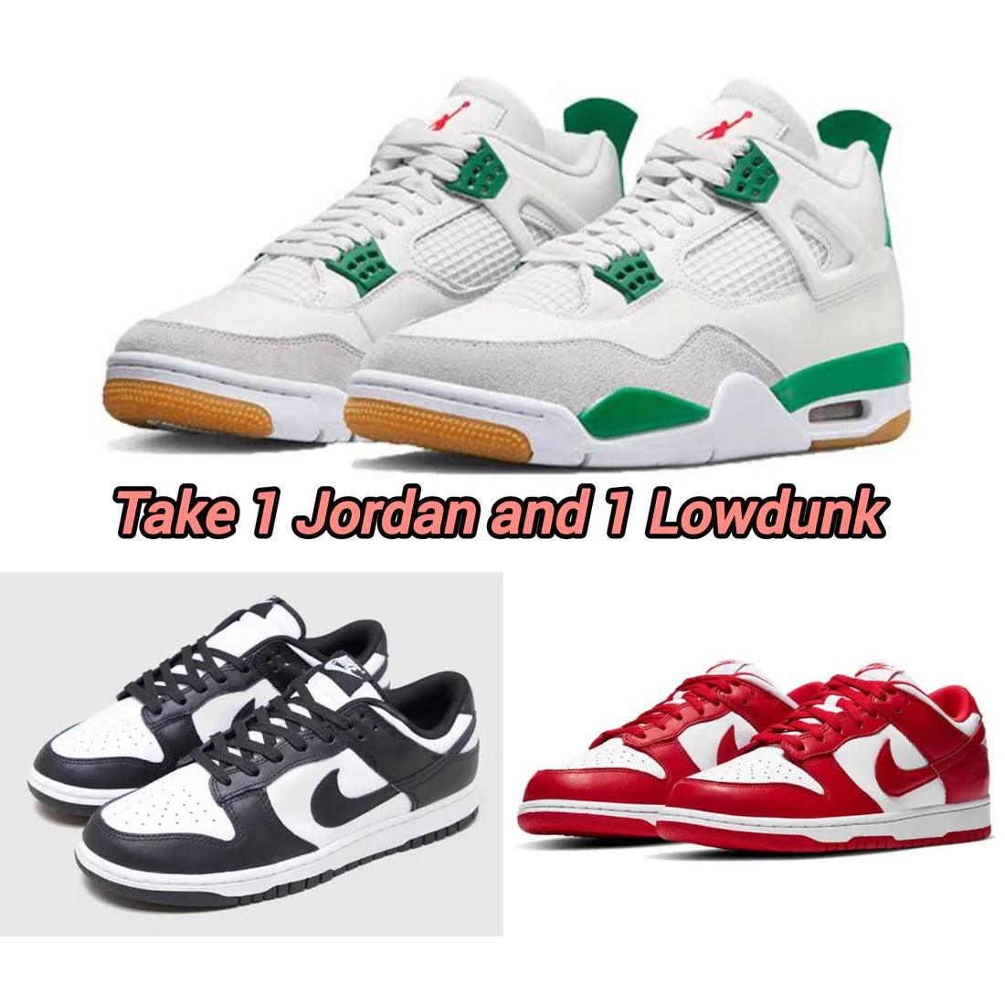 Jordan + Low Dunk Black Red