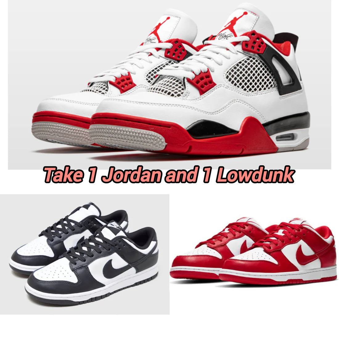 Jordan + Low Dunk Black/Red