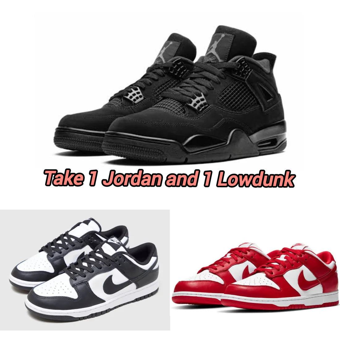 Jordan + Low Dunk Red/Black