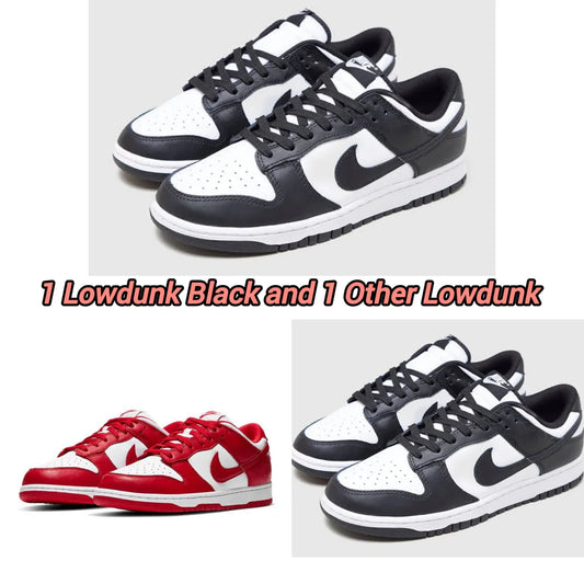Low Dunk Black + Low Dunk Black/Red