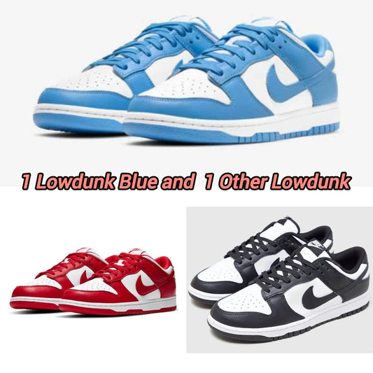 Low dunk Blue + Low Dunk Black/Red
