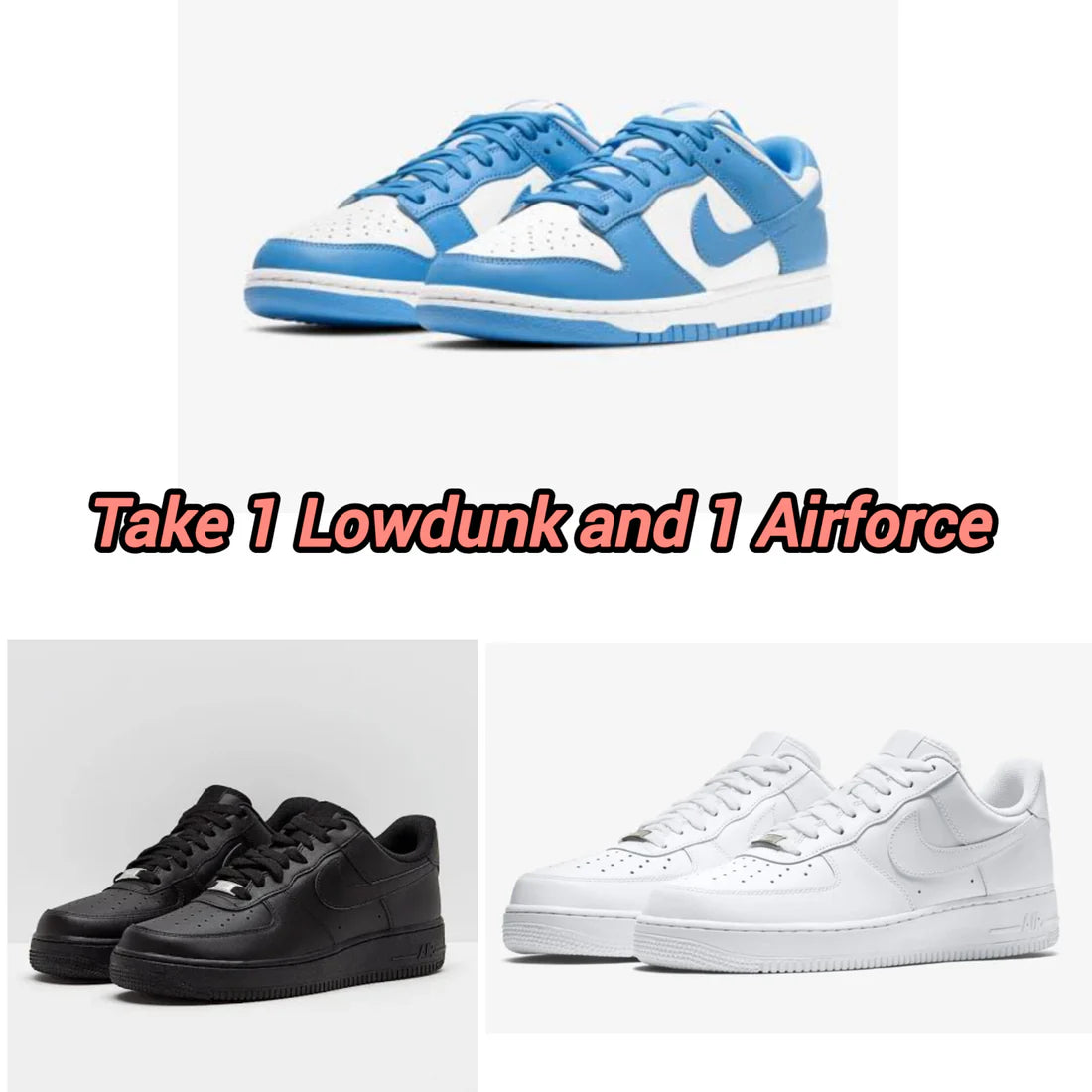 Low Dunk Blue +  Airforce 1