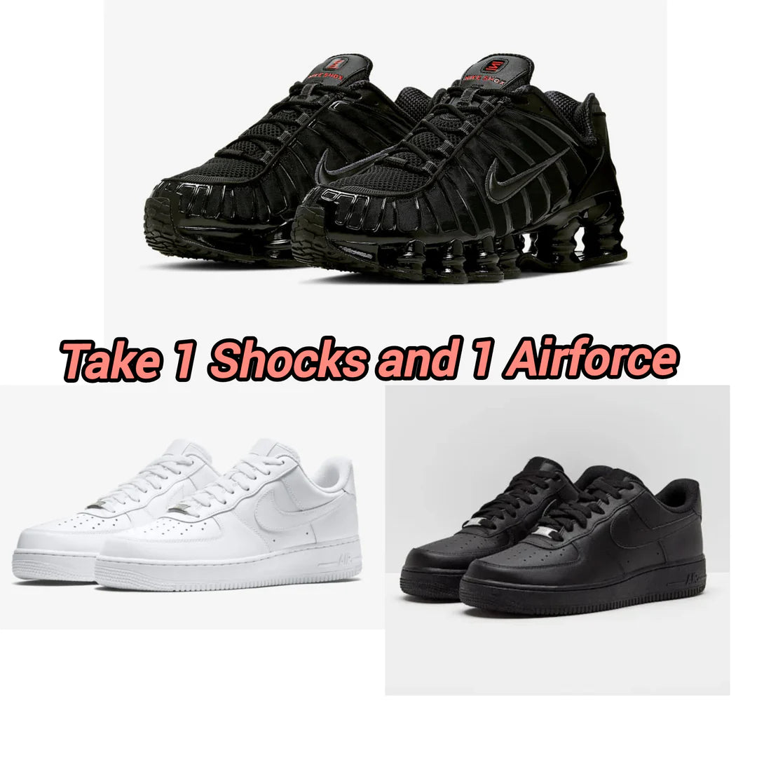 Nike Shox Black + Airforce