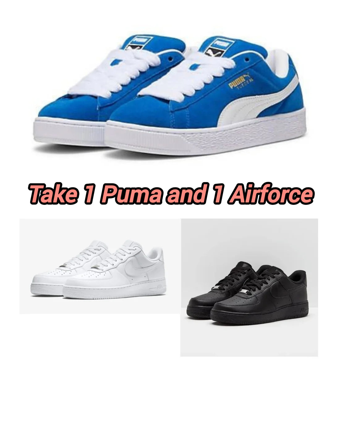 Puma XI Blue + Airforce 1